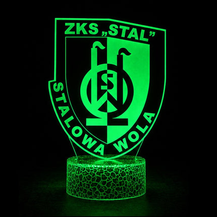 Lampka nocna LED 3D Stal Stalowa Wola – pilot, 16 kolorów, USB – zdjęcie produktu