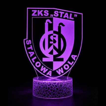 Lampka nocna LED 3D Stal Stalowa Wola – pilot, 16 kolorów, USB – zdjęcie produktu