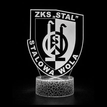 Lampka nocna LED 3D Stal Stalowa Wola – pilot, 16 kolorów, USB – zdjęcie produktu