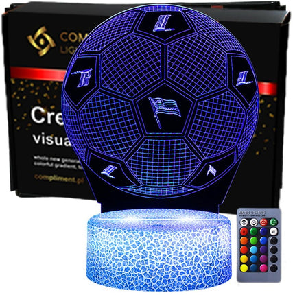 Lampka nocna LED 3D Cracovia – herb – pilot, 16 kolorów, USB