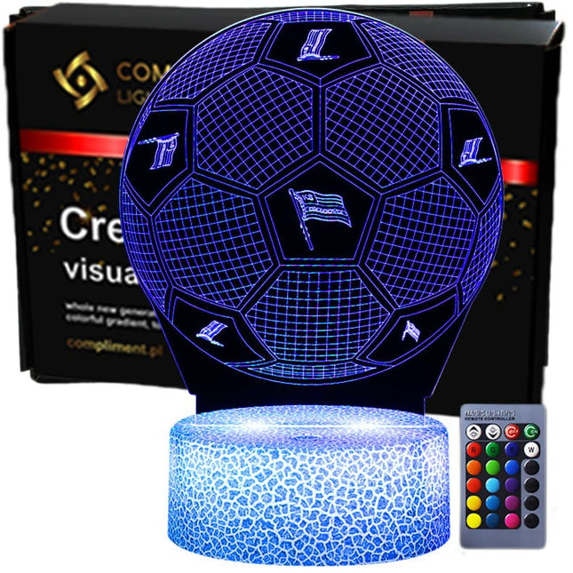 Lampka nocna LED 3D Cracovia – herb – pilot, 16 kolorów, USB