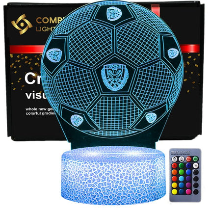 Lampka nocna LED 3D Śląsk Wrocław – piłka – pilot, 16 kolorów, USB