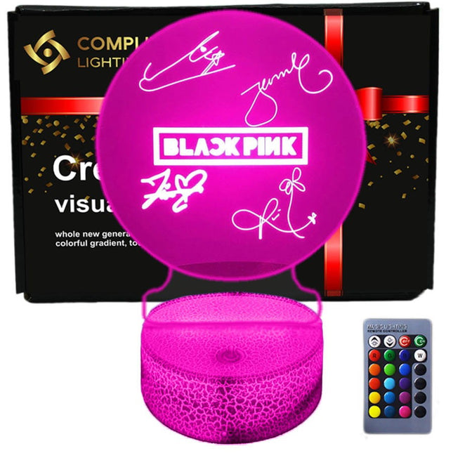 Lampka nocna LED 3D BLACKPINK – pilot, USB