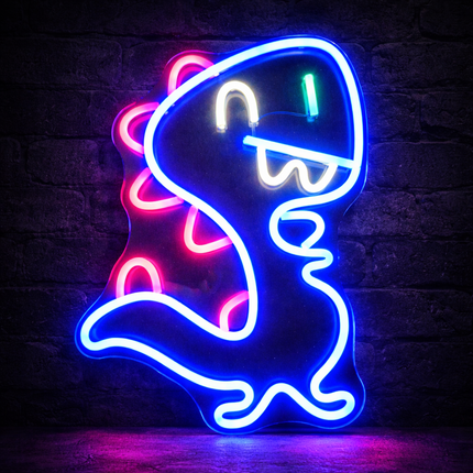 Neon LED Dinozaur Jurassic na ścianę – USB
