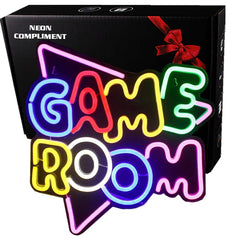 Neon LED Game Room na ścianę – 35 × 32 cm, USB