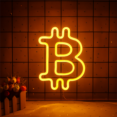 Neon LED Bitcoin – 60 cm na ścianę – ok. 60 cm (wymiar podany w nazwie), USB