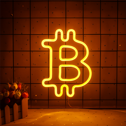 Neon LED Bitcoin – 60 cm na ścianę – ok. 60 cm (wymiar podany w nazwie), USB