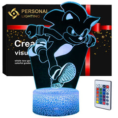 Lampka nocna LED 3D Sonic – pilot, 16 kolorów, USB