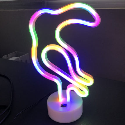 Neon LED Papuga na biurko