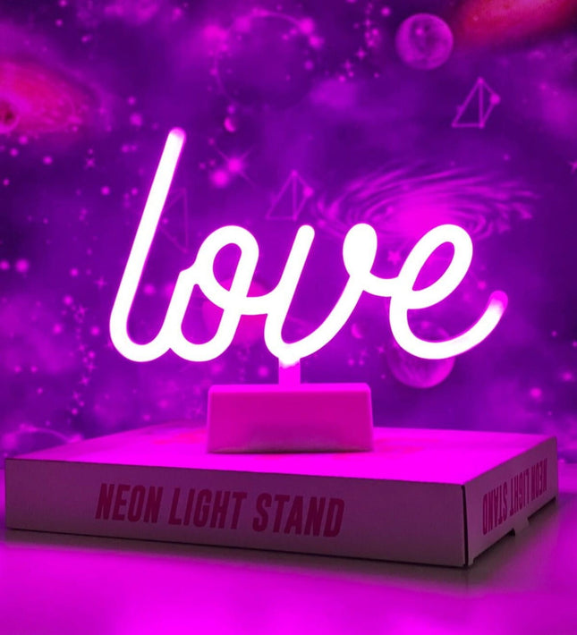 Neon LED LOVE na biurko – 30 × 14 cm, USB/baterie