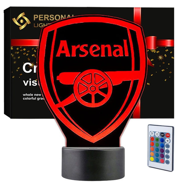 Lampka nocna LED 3D Arsenal FC – pilot, 16 kolorów, USB