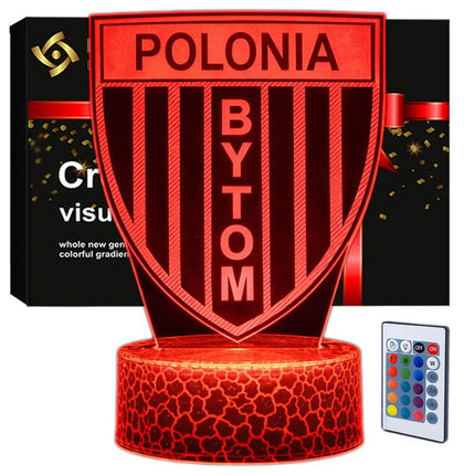Lampka nocna LED 3D Polonia Bytom – pilot, USB