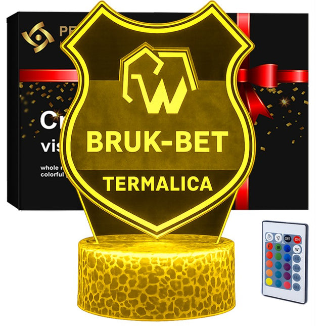 Lampka nocna LED 3D Bruk-Bet Termalica – pilot, 16 kolorów, USB