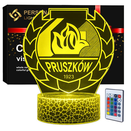 Lampka nocna LED 3D Znicz Pruszków – pilot, 16 kolorów, USB